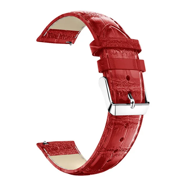 20 мм кожаный ремешок для часов Ремешок Для Xiaomi Huami Amazfit Bip Lite/GTR 42 мм/GTS Смарт-часы ремешок Браслет замена Correa - Цвет: Красный