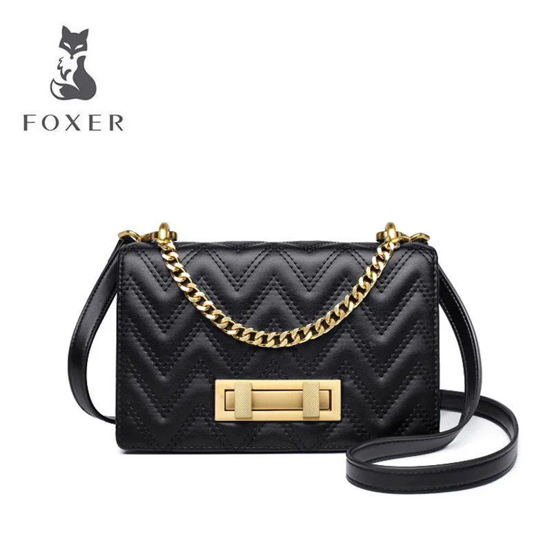 FOXER Новая женская кожаная сумка Роскошная ручная дизайнерская сумка женская кожаная сумка на плечо модная женская кожаная сумка