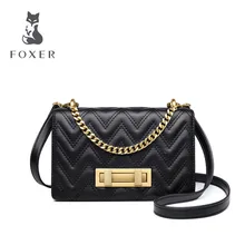 FOXER Новая женская кожаная сумка Роскошная ручная дизайнерская сумка женская кожаная сумка на плечо модная женская кожаная сумка