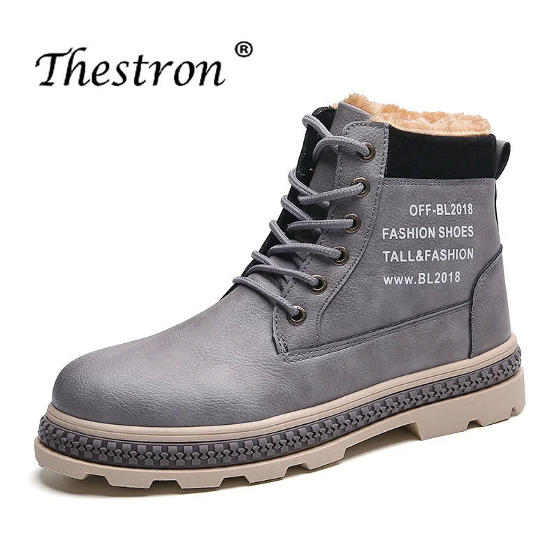 

Fashion Inside Velvet Working Safety Boots Brand Comfortable Winter Shoes Men Winter With Fur 2018 Warm Snow Boots Men Casual