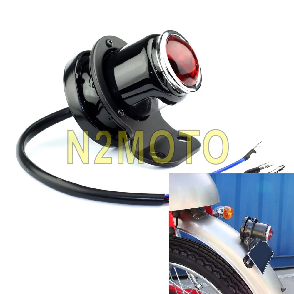 

12V LED Lucas Brake Tail Light Motorcycle License Plate Light For Harley Bobber Chopper Custom Application Mini Bracket