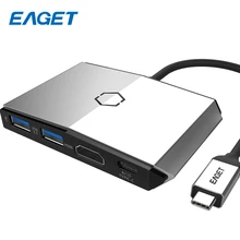 EAGET Multi USB Hub 3.0 Power Adapter 6 Port Charging Type-c Hub USB Splitter USB-C Hub SD TF Card Reader HDMI For Macbook CH36