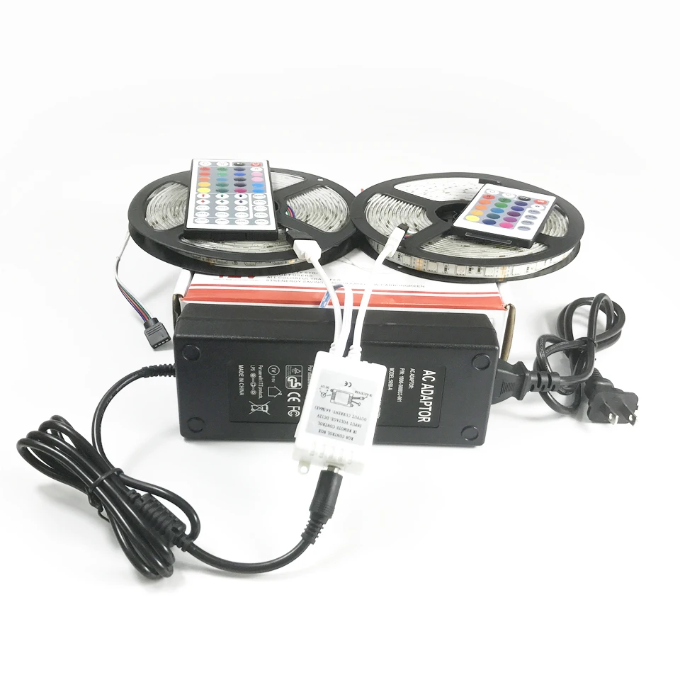 12v rgbw led strip black pcb with 24key 44key remote controller 10A adapter 27