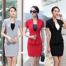 Новая мода лето формальный офисный женский стиль блейзеры женские костюмы офисный форменный Блейзер наряды короткий рукав набор для салона красоты