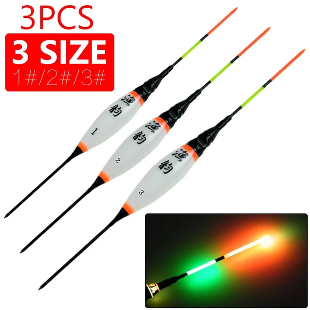 3Pcs Luminous LED Light Electronic Vertical Night Fishing Float Bobber Buoy  - AliExpress