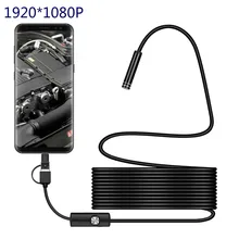 3IN1 Тип-c 8,0 мм эндоскоп Камера 1080P HD USB эндоскоп с 8 светодиодный 1/2/5 м кабель для программирования в Водонепроницаемый инспекциионный бороскоп для Android ПК