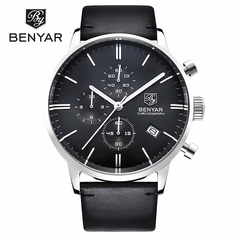 Relogio Masculino Benyar Quartz Watch Men 2017 Top Brand Luxury Leather Mens Watches Fashion Casual Sport Clock Men Wristwatches Relogio Masculino Benyar Quartz Watch Men 2017 Top Brand Luxury Leather Mens Watches Fashion Casual Sport Clock Men Wristwatches