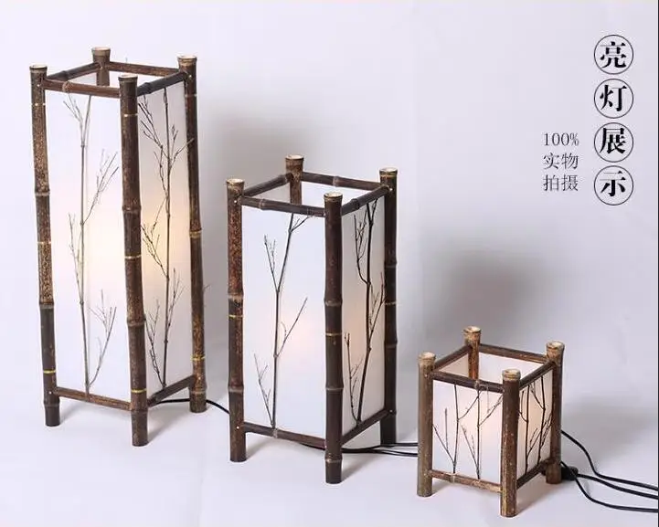 Японский Торшер для столовой, спальни, бамбуковый китайский декоративный светильник ZH zb9
