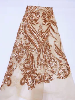 

5 Yard High Quality Sparkly YY 688 Mesh Lace Sequin Fabric Gold Silver Sequin Fabric For Clothes/Events Christmas Decoration