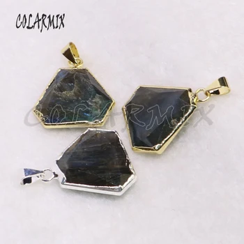 

5pcs natural labradorite pendants mix colors druzy necklace pendant jewelry wholesale jewelry for women gift 7069