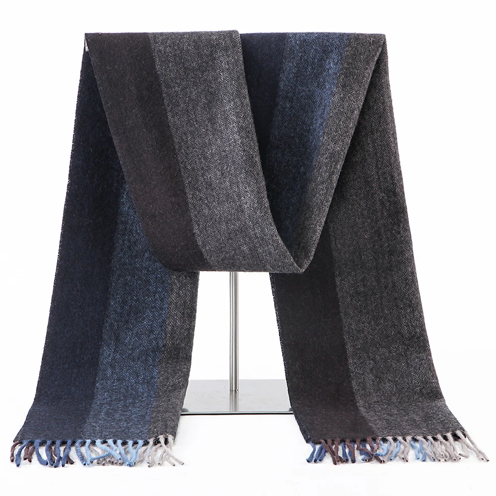 Koop 100% Lam Sjaal Strip Effen Plaid Wollen Sjaal Luxe Klassieke Warme Lange Zachte Cashmere Winter Sjaals voor Mannen Winter Accessoires