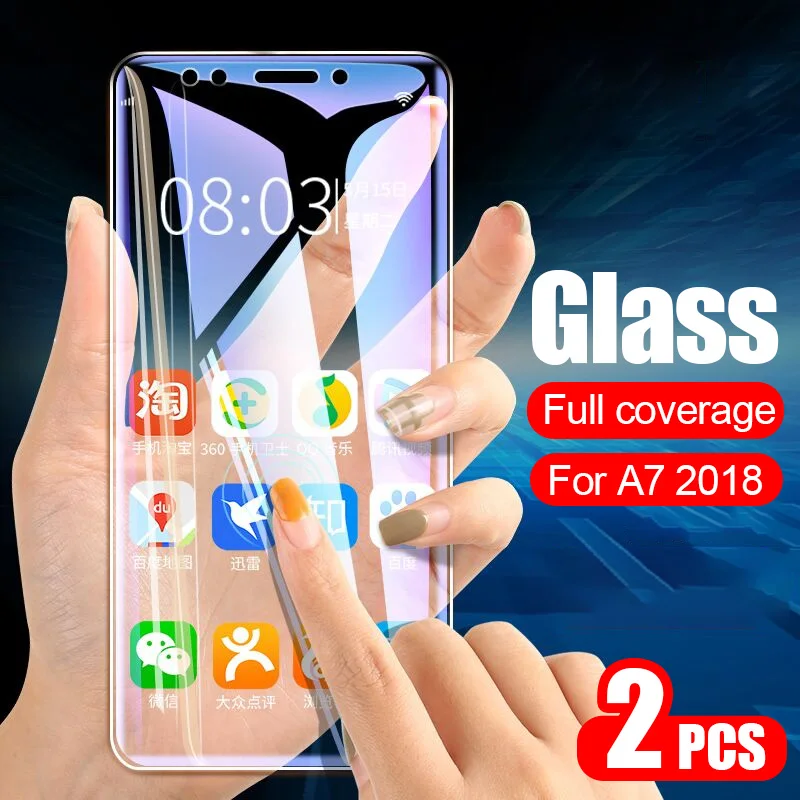 

2Pcs Protective Tempered Glass For Samsung A3 A5 A7 2017 Full Screen Potector Film on For Galaxy A6 A8 Plus 2018 A5 Glass Film A