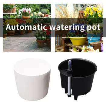 

Automatic Watering Flower Pot Round Lazy Automatic Water Absorption Flower Pot Resin Environmental Protect Planting Pot