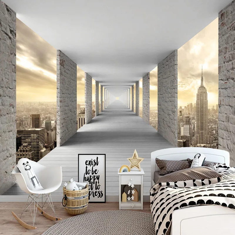 Modern Simple Mural Wallpaper 3D Stereo Geometry City Building Photo Wall Paper Personality Creative Living Room Bedroom Fresco Modern Simple Mural Wallpaper 3D Stereo Geometry City Building Photo Wall Paper Personality Creative Living Room Bedroom Fresco