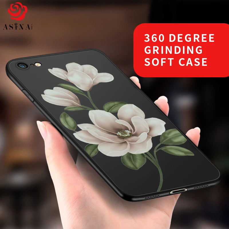 

360 Protection Case Cover For iPhone 7 Plus Case Flower Pattern Cases For iPhone 6 6s 7 8 Plus X Floral Coque Capa Bumper