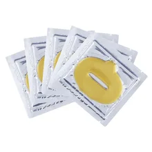 5 шт. маска для ремонта губ Уход за губами, увлажнение питают губы повышают поглощение Золотая с кристаллами коллагена маска для губ красота для ежедневного использования