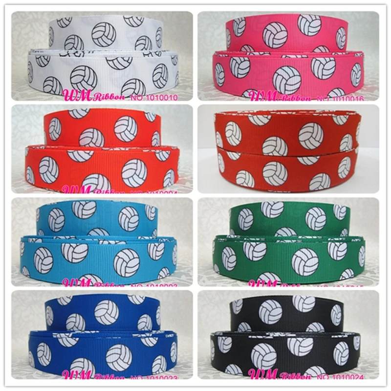 Q&n Ribbon 16mm 22mm 25mm 38mm 50mm 75mm Volleyball Printed Grosgrain