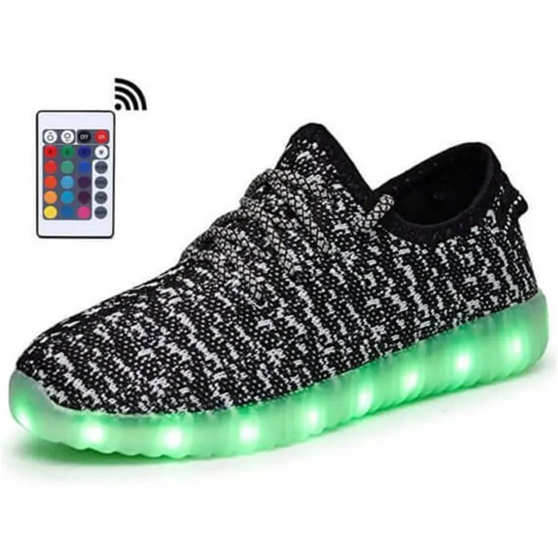 black and white light up shoes