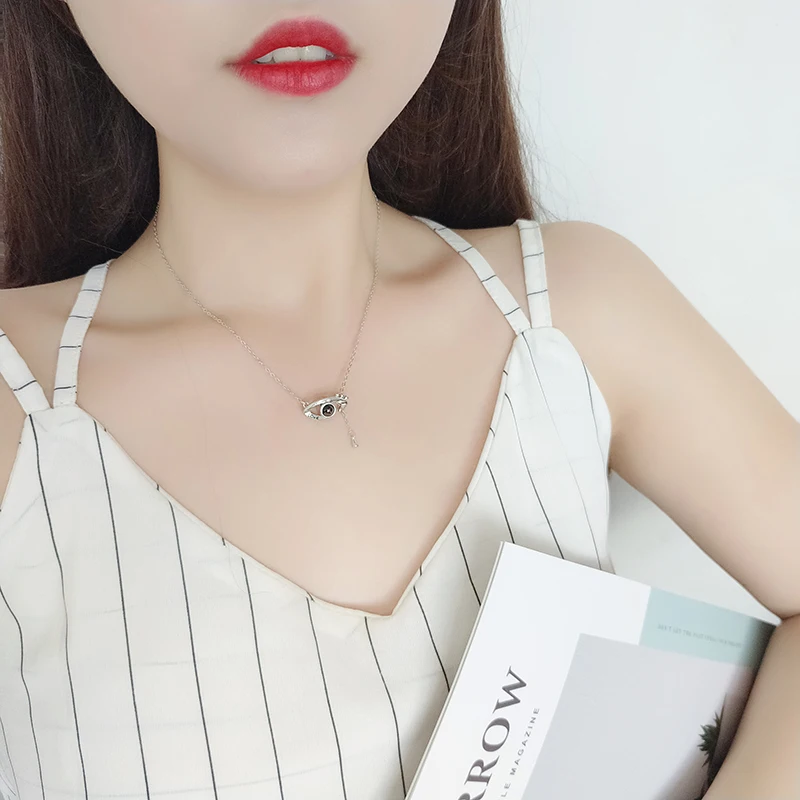 sterling sivler 100 language i love you eye pendant necklace 06
