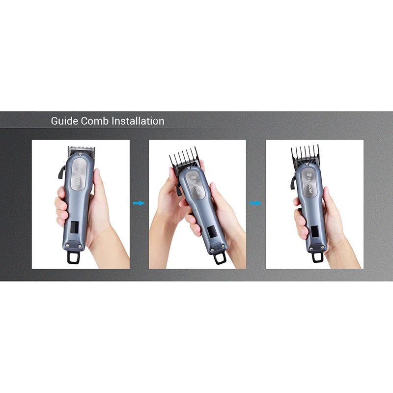 Shinon профессиональный электрический триммер для стрижки волос для мужчин бритва 4 направляющие расчески Беспроводные с ЖК-экраном для стрижки хлеба Eu Plug
