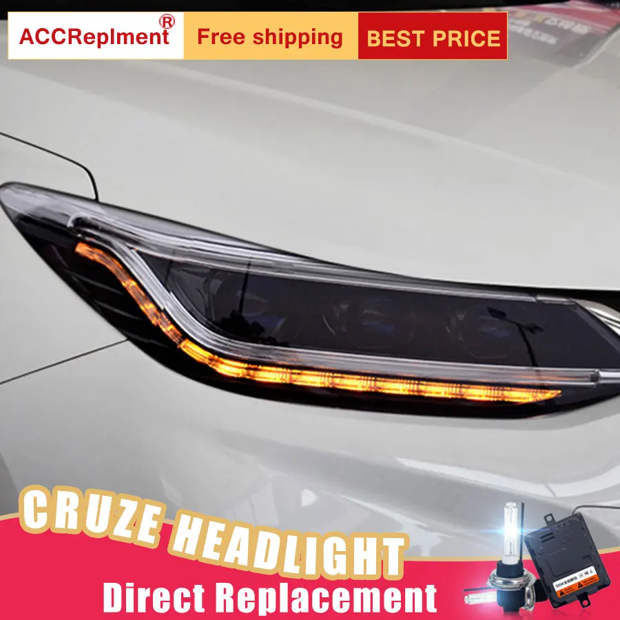 Светодиодные фары 2 шт. для chevрол Cruze 2018 светодиодный Автомобильные ангельские