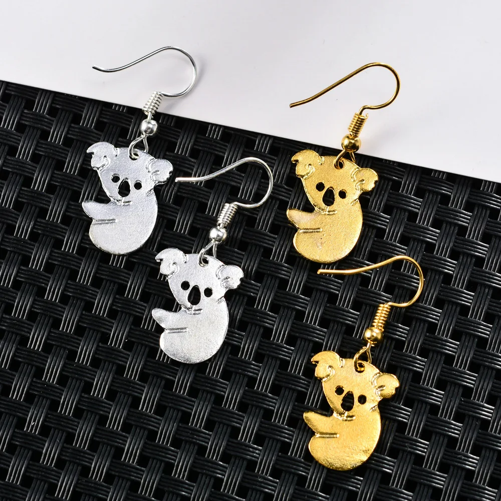 

Cute Koala Earrings Bear Earring Female Silver And Gold Color Small Animal Earrings For Women
