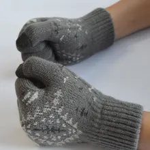 Теплые Зимние перчатки шерстяные вязаные Перчатки touch мужчины женщины перчатки Сенсорный Экран перчатки SnowflakeMittens для Мобильного Телефона Tablet Pad.
