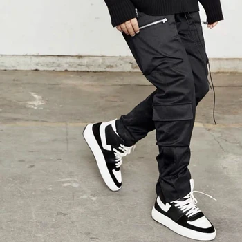 

19SS Latest Hip-hop Slim Fit Leg Snap Pants Military Zip Pockets Twill Cotton Track Pants Mens Streetwear Season 6 style pants