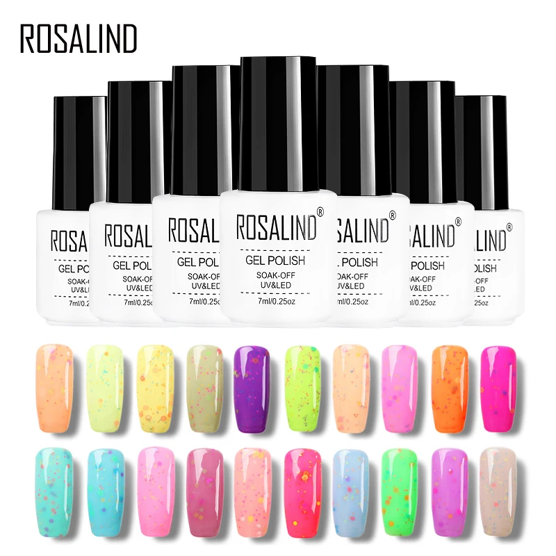 

ROSALIND Gel 7ML Cheese Color Series Gel Nail Polish UV&LED Lamp For Gel Varnish Semi Permanent All For Manicure Design Nails