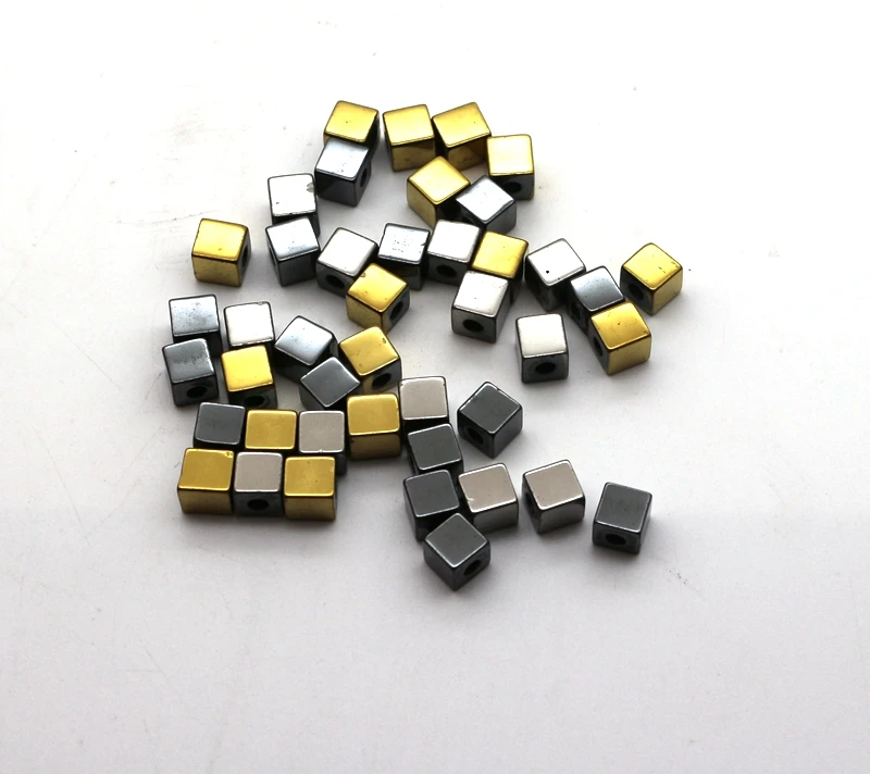 

Hematite Square 4*4 mm Natural Stone Pine Bead Bracelet Craft DIY