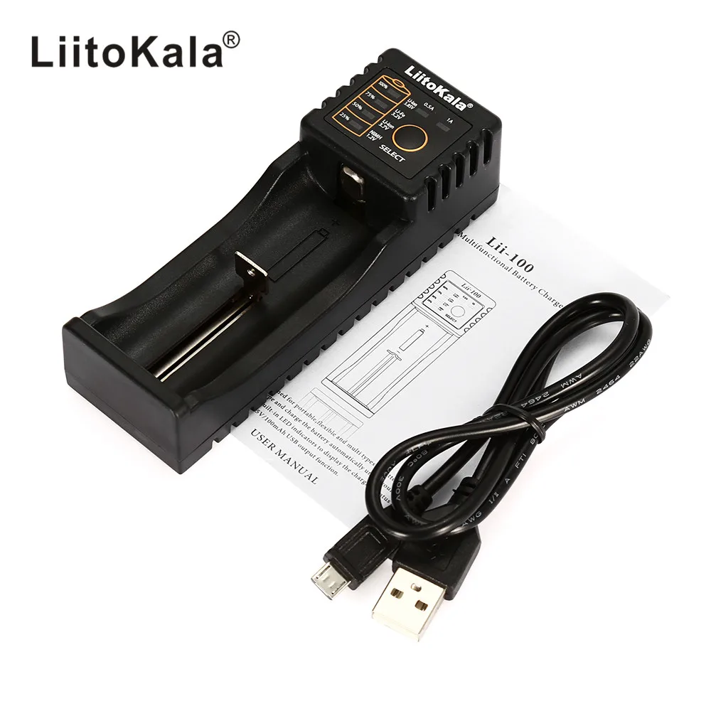 Liitokala Lii-100 1.2 V / 3 V / 3.7 V / 4.25V 18650/26650/18350/16340/18500/AA/AAA NiMH lithium battery charger lii100 Liitokala Lii-100 1.2 V / 3 V / 3.7 V / 4.25V 18650/26650/18350/16340/18500/AA/AAA NiMH lithium battery charger lii100