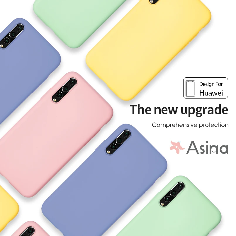 Силиконовый чехол для телефона huawei P20 Оригинальный жидкий Мягкий силиконовый
