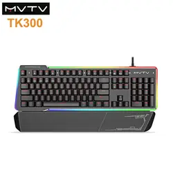 MVTV TK300 IPX8 Водонепроницаемый Механическая игровая Проводная клавиатура с USB RGB Подсветка 104 клавиши клавиатуры для планшетных Desktop