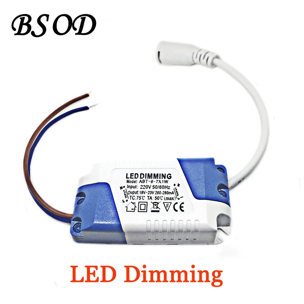 

BSOD LED Dimming 6-7X1W LED Power Supply Input Voltage AC220V 260-280ma for celling panel light Down Light