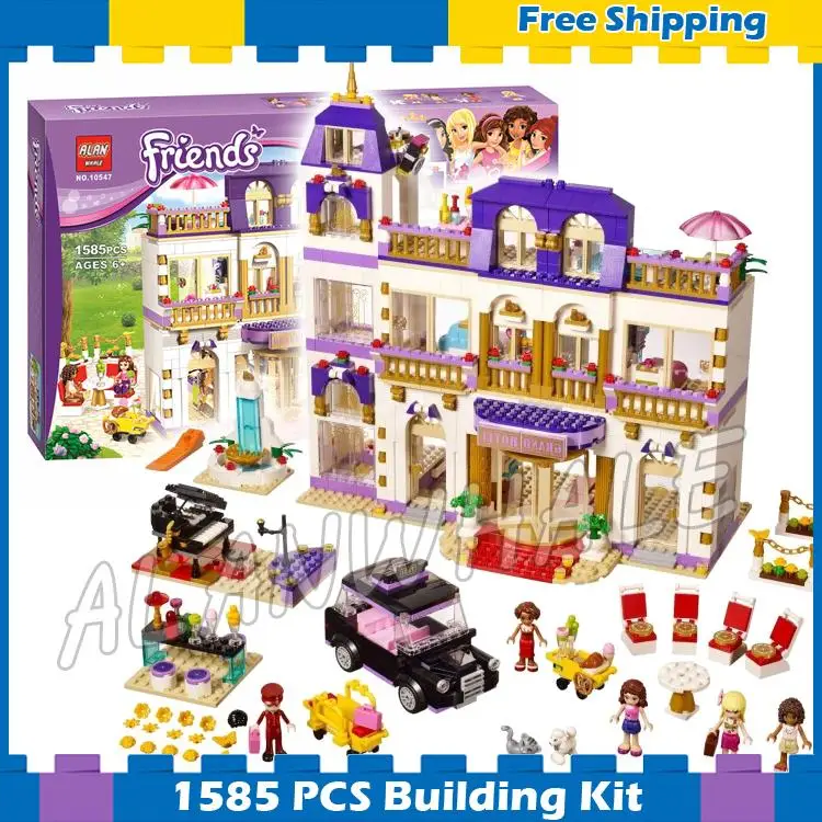 

1585pcs Friends Series Heartlake Grand Hotel 10547 Model Building Gifts sets Blocks Emma Stephanie girls Compatible With