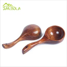 Креативный корейский твердой древесины большой деревянный водный ковш столовые приборы кухонные принадлежности 21*8 см