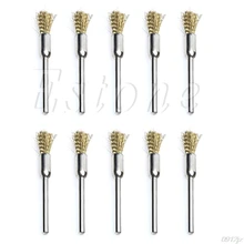 10pcs Mini Wire Brush Brushes Brass Cup Wheel for Dremel Drill 3x5mm New C90A New Drop ship