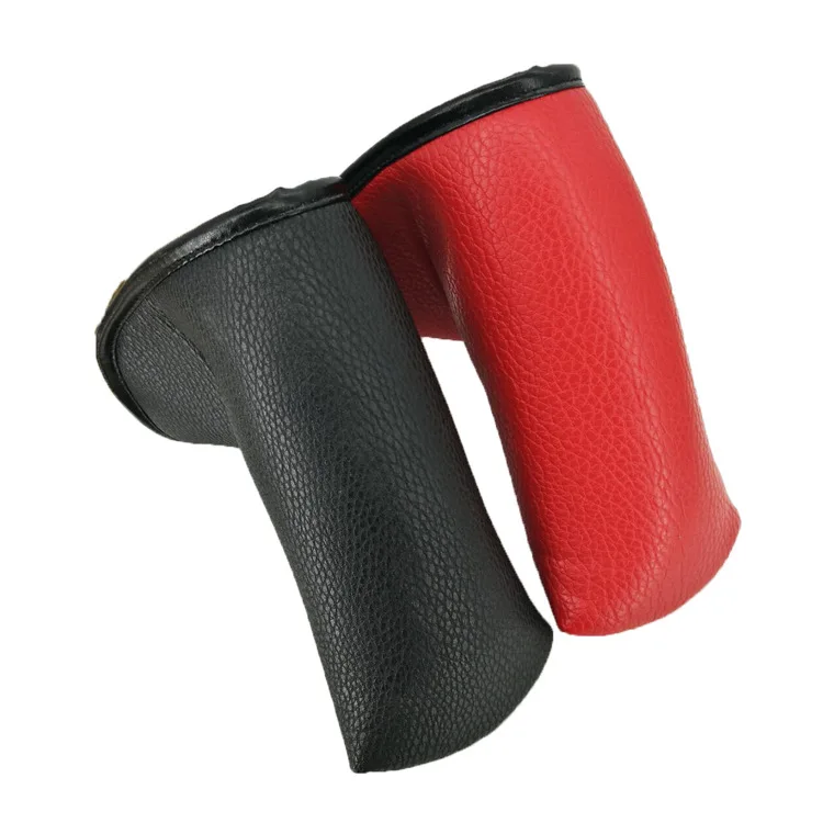 2018 Latest Golf Putter Club Protective Cap PU Leather Straight Golf Head Cover Black/Red 2Colors