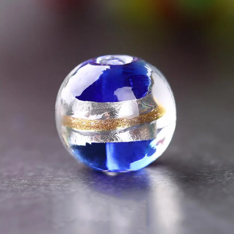 

WEIYU 10Pcs 12mm Handmade Glass Lampwork Beads Multi-color Loose Murano Beads with Gold Sand for jewelry making Charms Beads