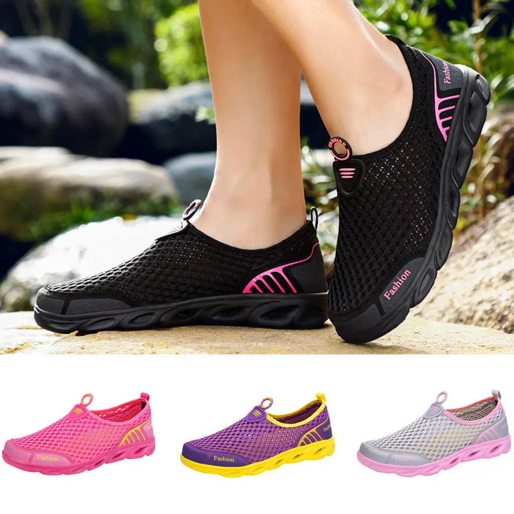 

2020 Shoes Women Couple Outdoor Mesh zapatos Lace-Up Casual Sports Shoes Run Breathable Shoes Sneakers zapatos de mujer %40