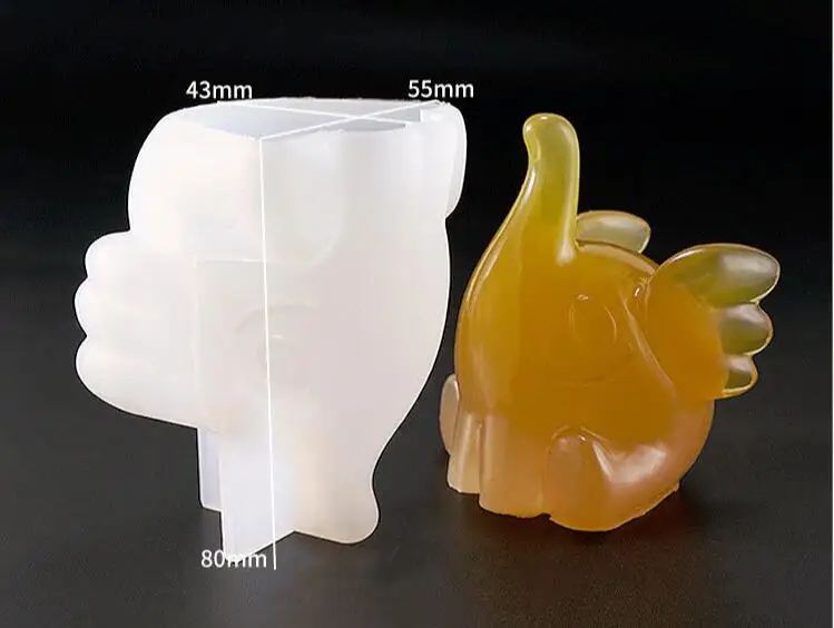 1 шт. 3D Прозрачные силиконовые формы с милым слоном жидкий кристалл эпоксидная