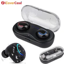 Dla Huawei Honor V20 V10 10 Lite 9 8 7 8C 8X 8A 7C Y7 Y9 słuchawki Bluetooth z ładowania pudełko bliźniaki bezprzewodowe słuchawki z mikrofonem(China)