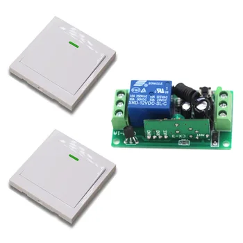 

New Style DC 9V 12V 24V 1 Channel RF Wireless Remote Control 1 Receiver & 2 White Transmitter Learning Code Wall Switch