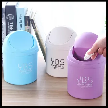 

Desktop Waste Bins Trumpet Desktops Mini Creative Covered Kitchen Living Room Trash Can Rolling Cover Type Desktop Trash
