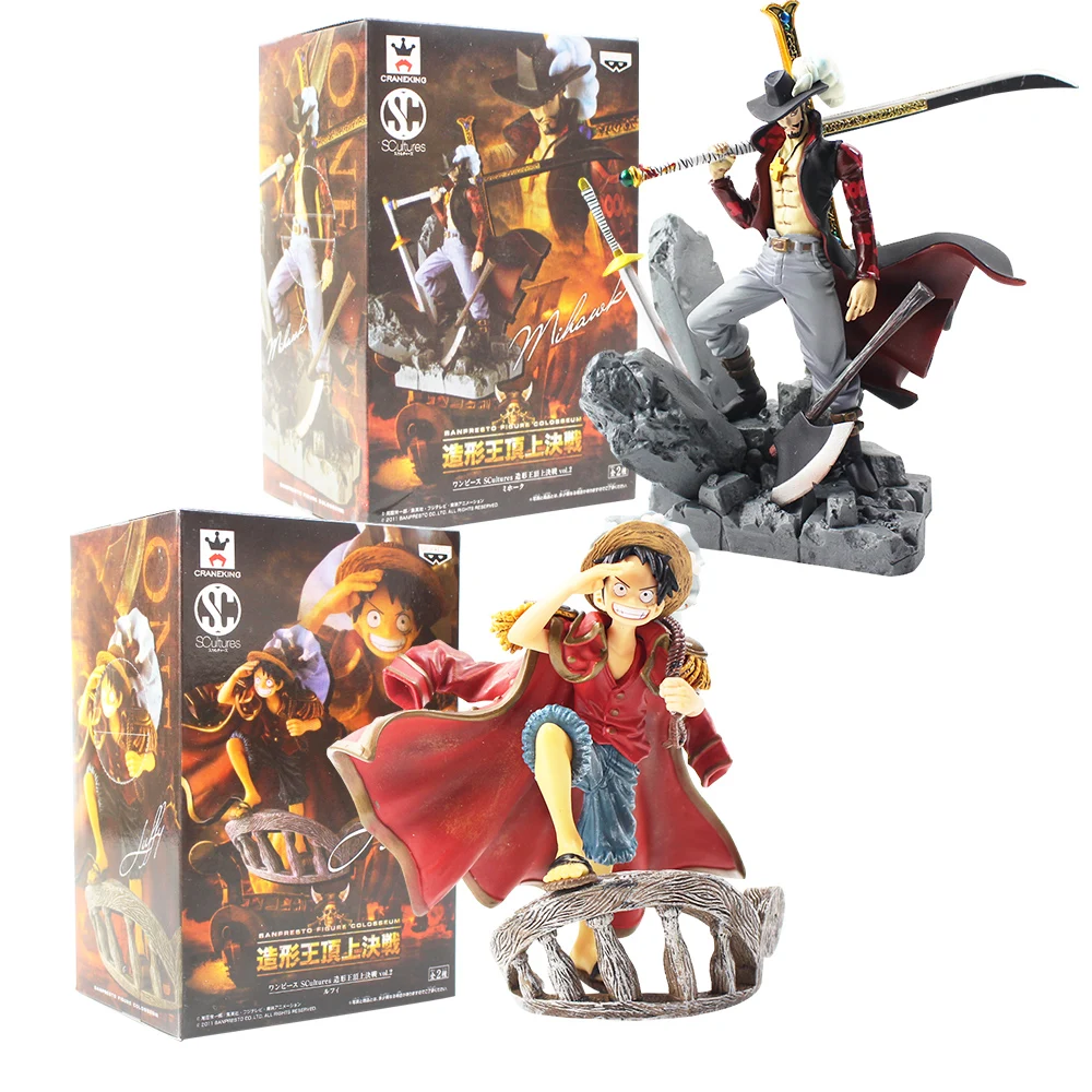 2 стиля одна штука Обезьяна D Luffy Dracule Mihawk Banpresto фигура Колизей скульптуры vol.2 ПВХ