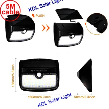 

48 leds split solar panel indoor Light PIR motion radar Security lamp for Garden Back Door Step Stair Fence camps lantern torch