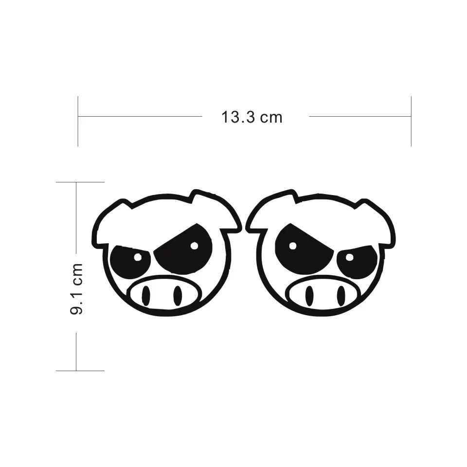 Cunymagos Evil Rally Pigs Cartoon Rearview Mirror Decals Stickers Car-styling Motorcycle Auto Car Body Vinyl Sticker 11.39 (2)