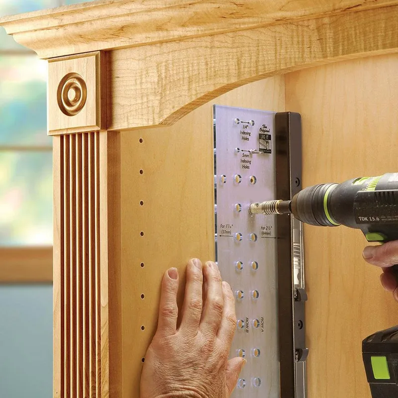 

Hot Hinge Mounting Tool Self-Centering Shelf Pin with Drilling Jig Bit for Door Cabinet Furniture Working Handle Puncher Install