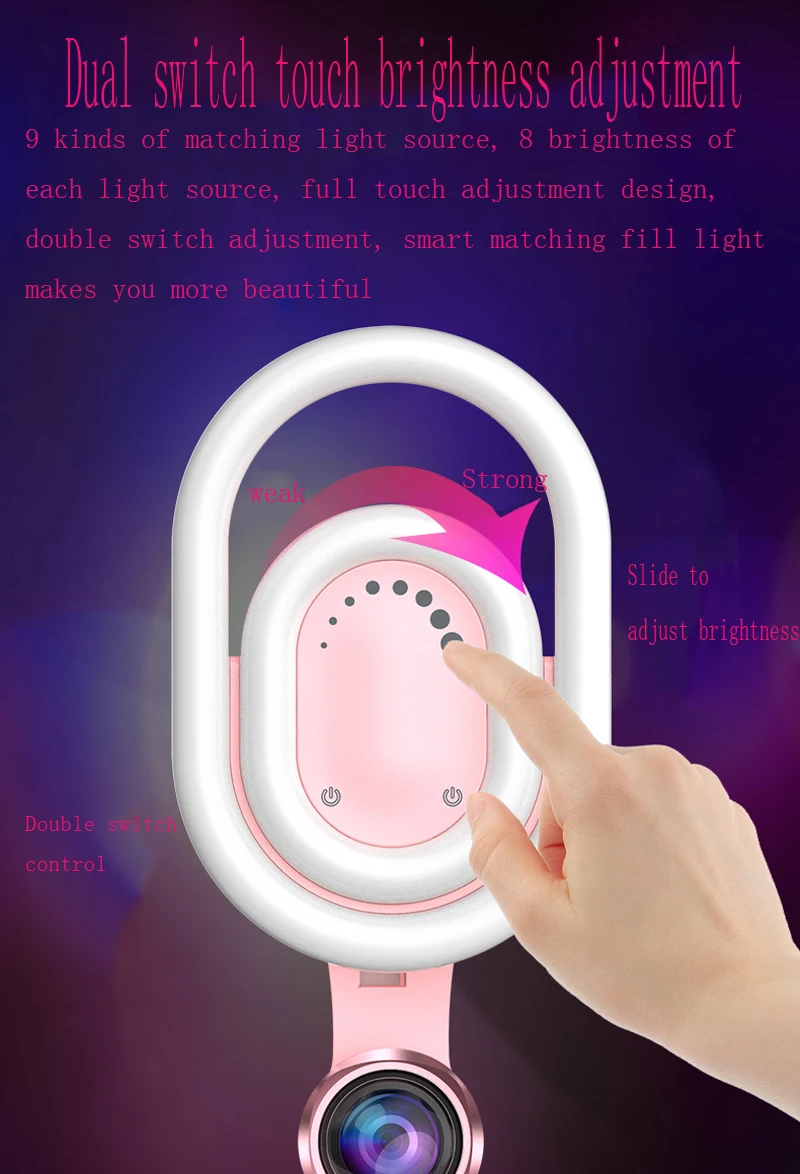 

New fill light lens Self-timer beauty lens flash external wide-angle lens vibrating artifact for IOS/ Android