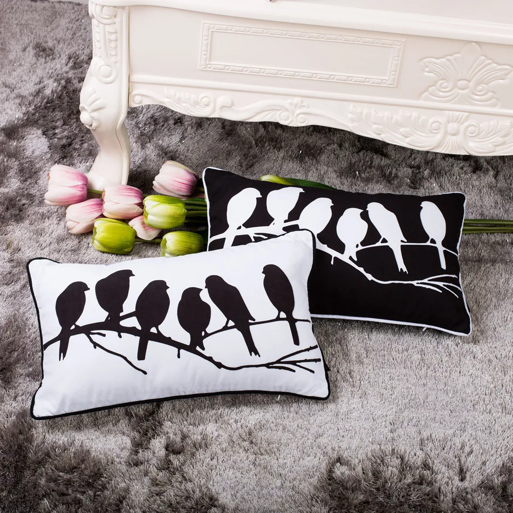 30x50cm birds in tree cushion cover oriental decoratives pillowcase